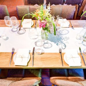 Tischdekoration für eine Hochzeit in der Waterboer Bielefeld