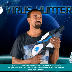 Greenscreen-Fotoshooting für eset auf der gamescom (Virus Hunter)